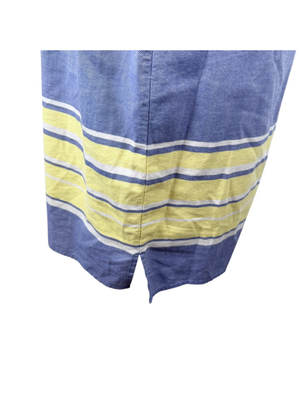 Vineyard Vines Denim Shirt Dress 100% Cotton Blue Border Stripe Belted Size 2 - Picture 7 of 11